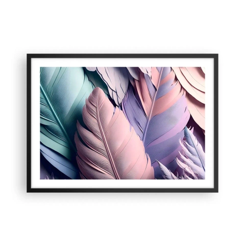 Pôster com moldura preta - Pássaro chique - 70x50 cm