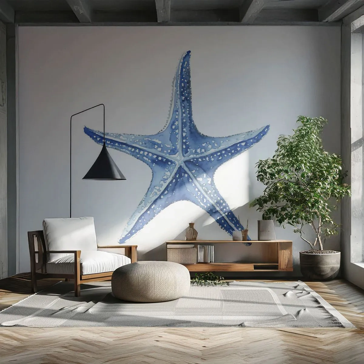 Papel de Parede Premium Canvas - Estrela do mar - Estrela do Mar, Beira-mar, Recife de corais - 300x210 cm