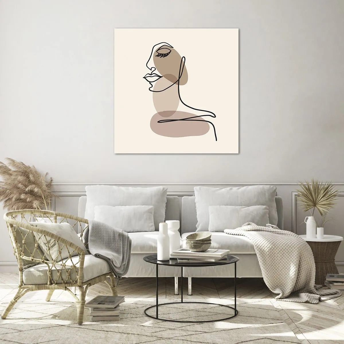 Quadro em vidro - Uma certa linha de beleza - 30x30 cm