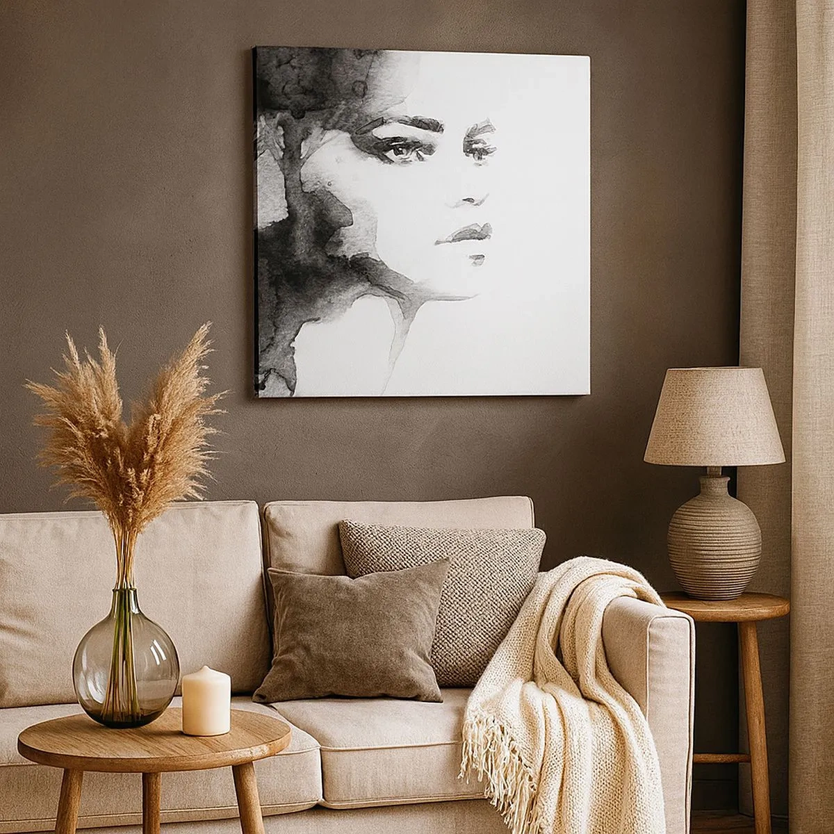 Quadro em tela - Feita de mistério e névoa - 30x30 cm