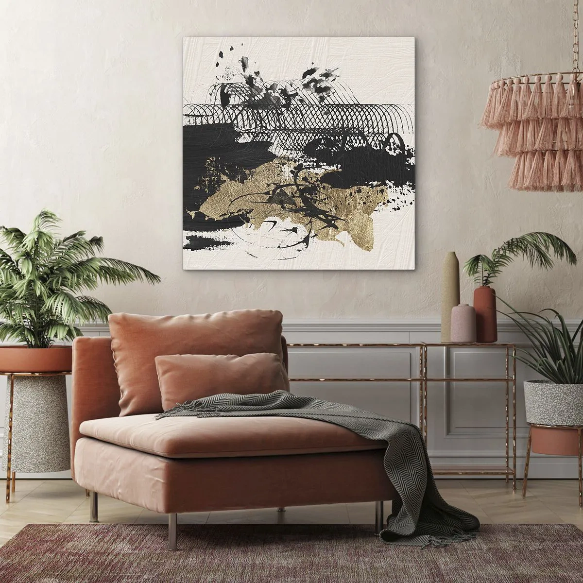 Quadro em tela - Composição com paixão - 30x30 cm