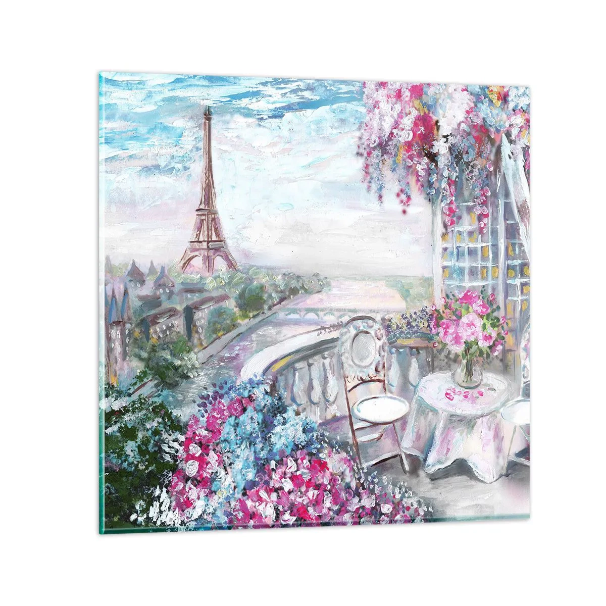 Quadro em vidro - É mais bonito aqui em maio - 70x70 cm