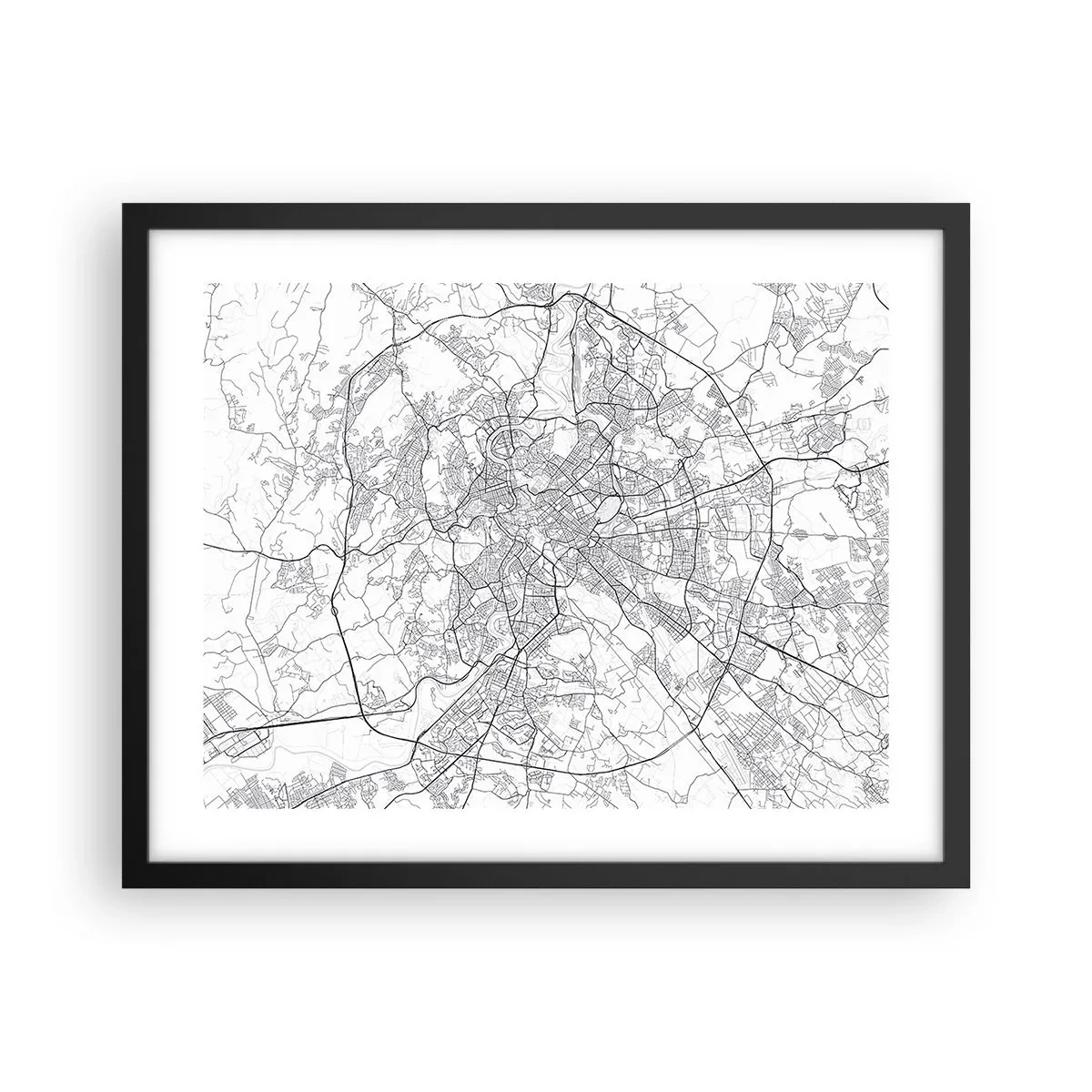 Pôster com moldura preta - Círculo romano - 50x40 cm