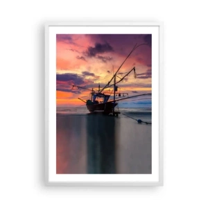 Pôster em moldura branca - Noite exótica - 50x70 cm