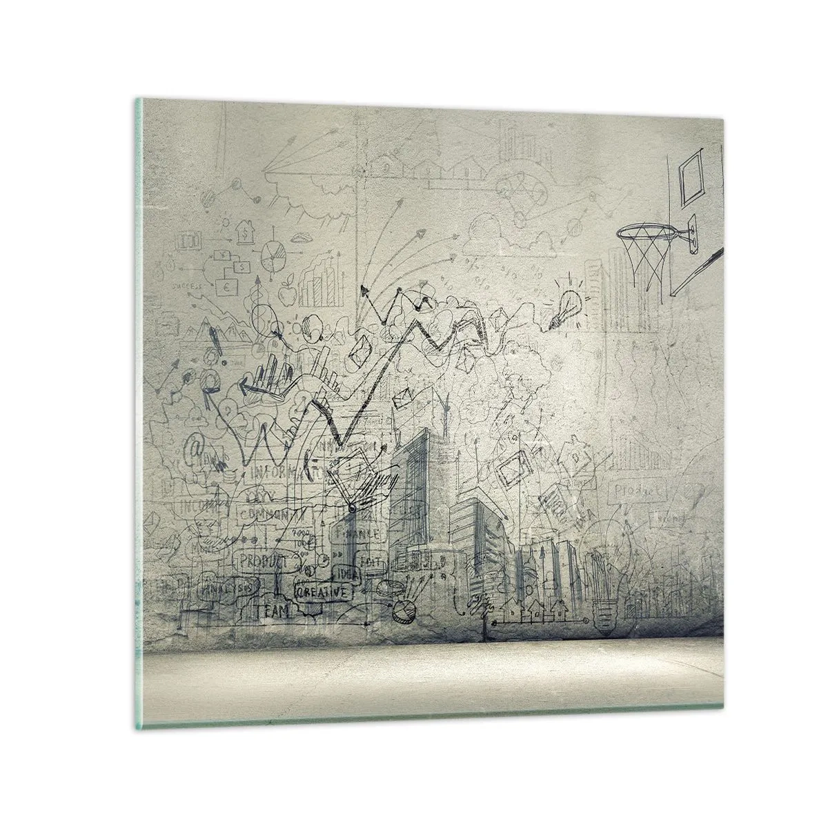 Quadro em vidro - Minha vida maravilhosa na cidade - 70x70 cm