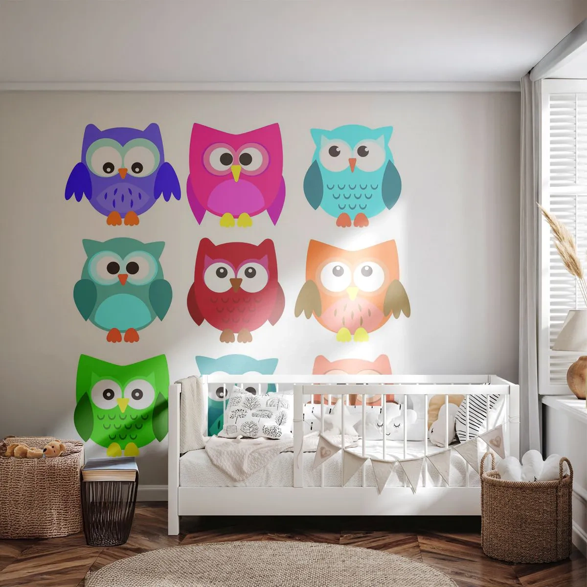Papel de Parede Premium Sand - As diferenças podem ser divertidas - Para crianças, Coruja, Gráficos - 100x70 cm