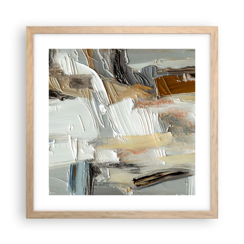Pôster com moldura de carvalho claro - Camadas coloridas - 40x40 cm