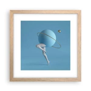 Pôster com moldura de carvalho claro - Planetas a enlouquecer - 30x30 cm