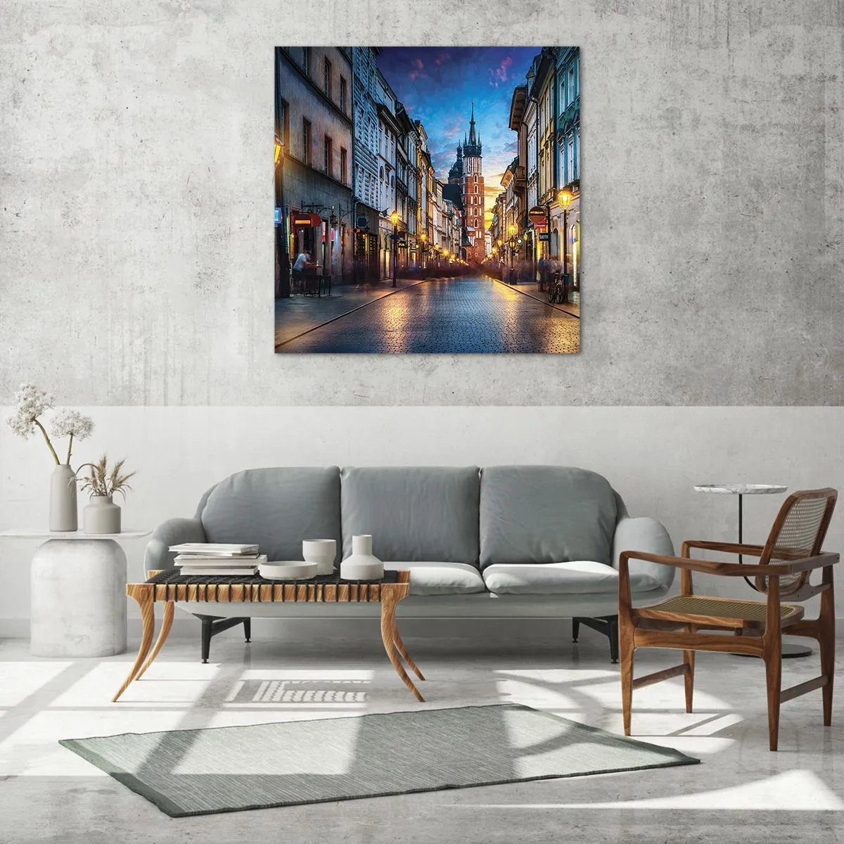 Quadro em vidro - O charme de Cracóvia - 30x30 cm