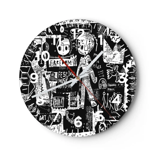 Relógio de parede - Relógio em vidro - O direito e a alegria da juventude espiritual - 30x30 cm