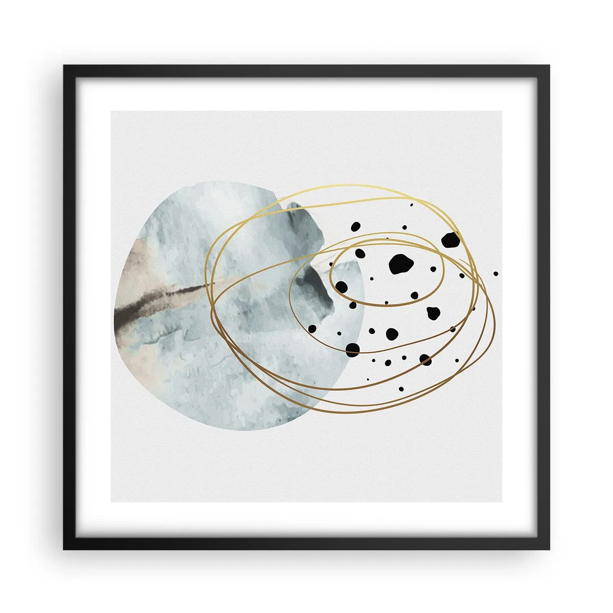 Pôster com moldura preta - No abraço ao espaço - 50x50 cm