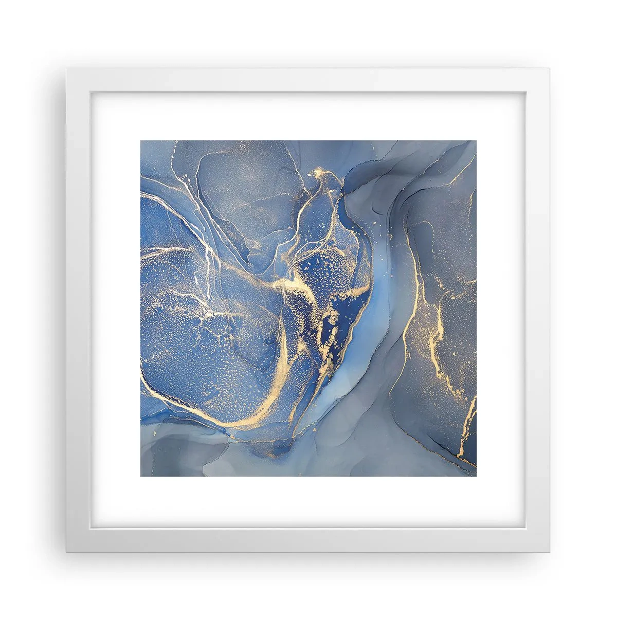 Pôster em moldura branca - Pó dourado - 30x30 cm