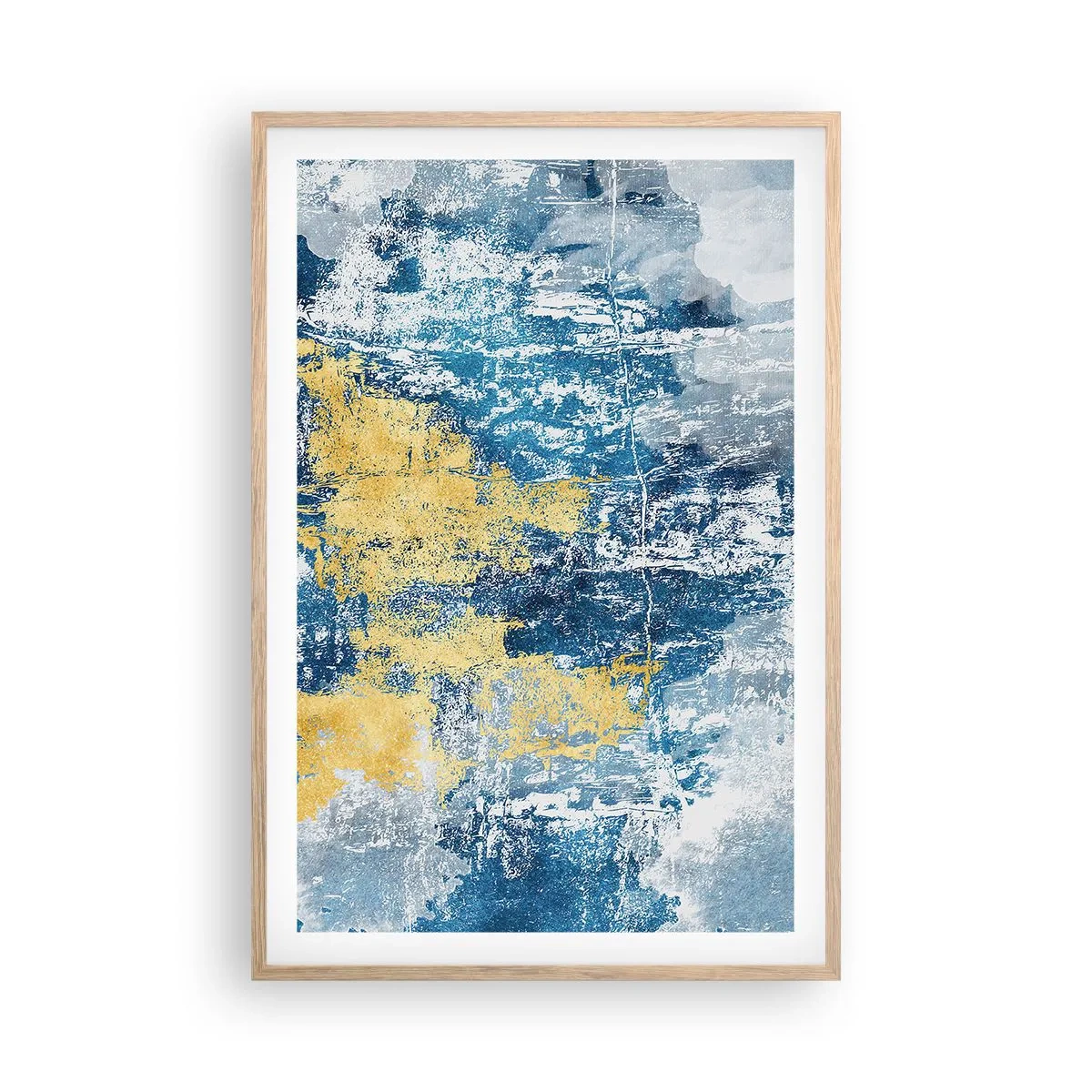 Pôster com moldura de carvalho claro - Abstração cheia de clima - 61x91 cm