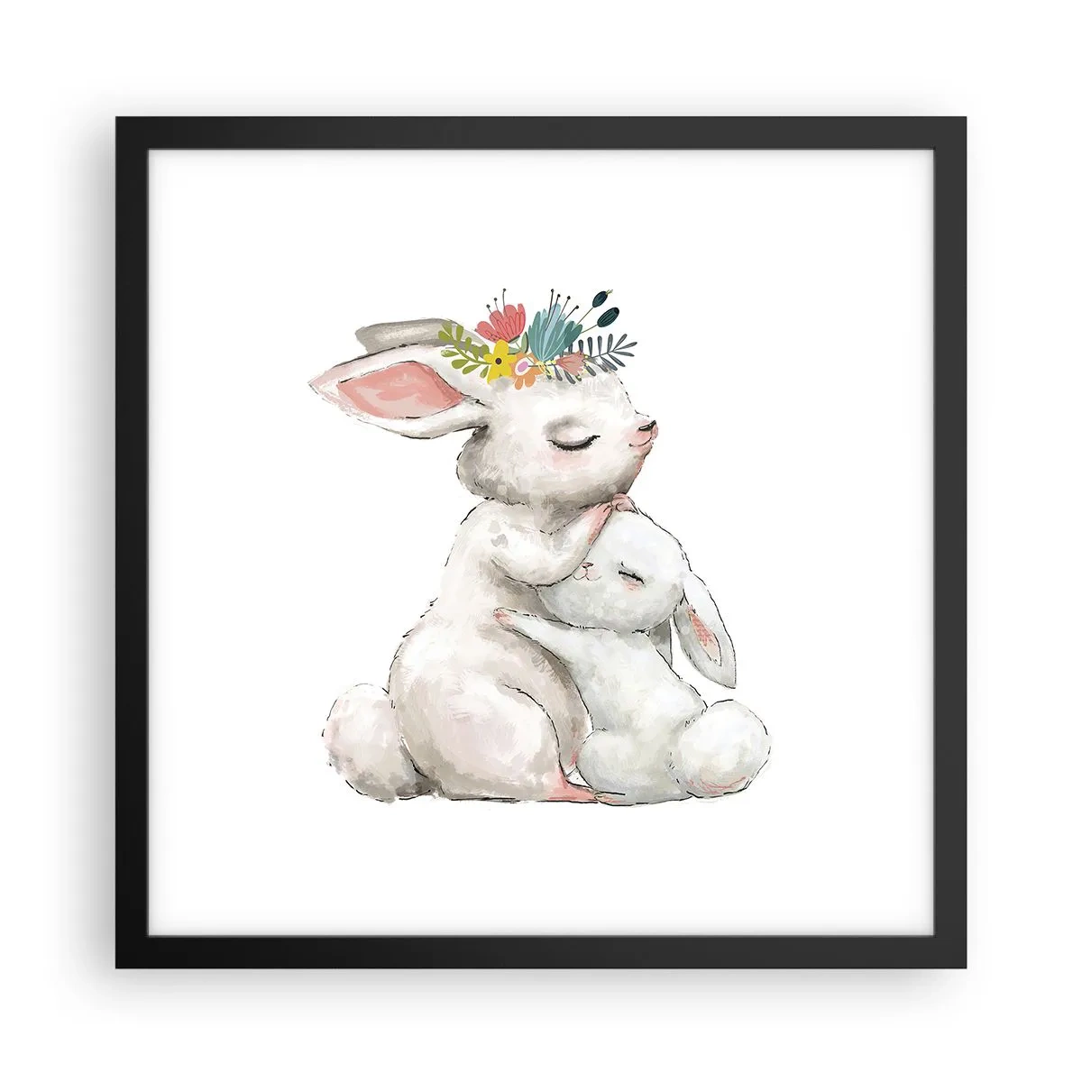 Pôster com moldura preta - Nada melhor do que amor de mãe - 40x40 cm