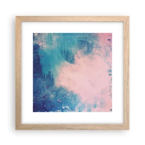 Pôster com moldura de carvalho claro - Abraço azul - 30x30 cm