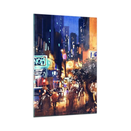 Quadro em vidro - E a cidade não dorme - 80x120 cm