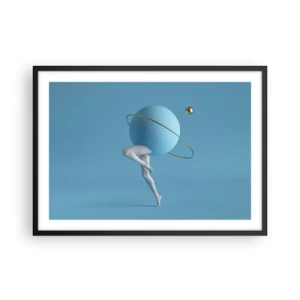 Pôster com moldura preta - Planetas a enlouquecer - 70x50 cm