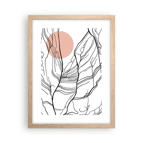 Pôster com moldura de carvalho claro - Numa rede de galhos - 30x40 cm