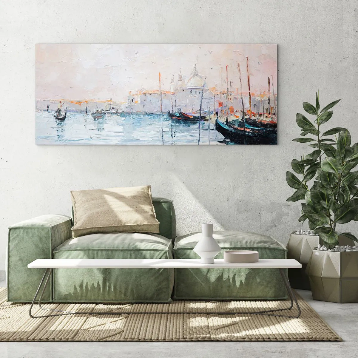 Quadro em vidro - Além da água, atrás do nevoeiro - 100x40 cm