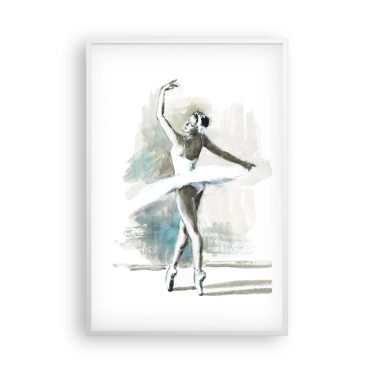 Pôster em moldura branca - Encantada num cisne - 61x91 cm