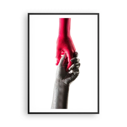 Pôster com moldura preta - Juntos, mas diferentes - 70x100 cm