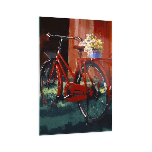 Quadro em vidro - Quero andar de bicicleta - 70x100 cm