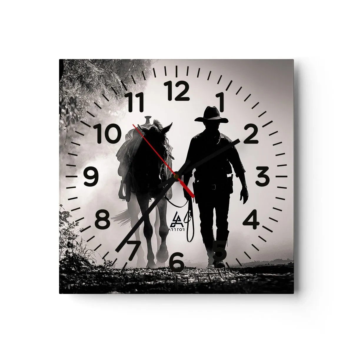 Relógio de parede - Relógio em vidro - Manhã no Texas - 40x40 cm