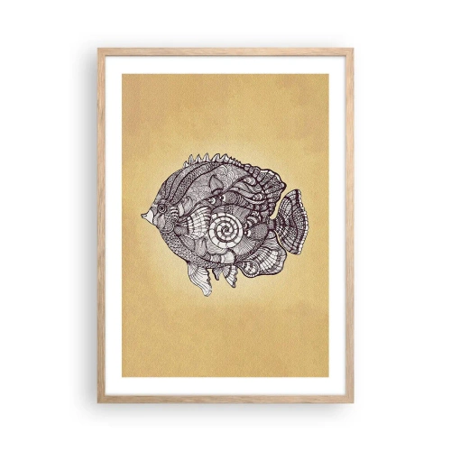 Pôster com moldura de carvalho claro - De um oceano de enfeites - 50x70 cm