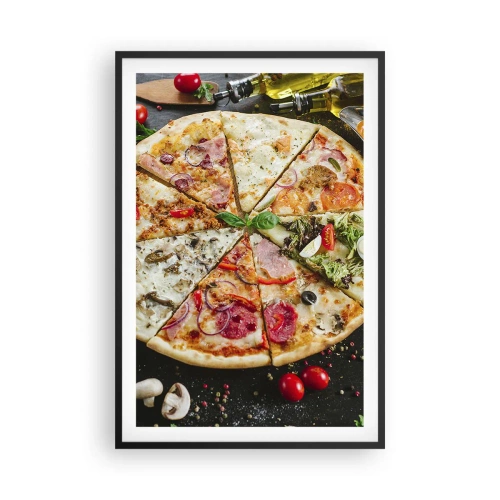 Pôster com moldura preta - Gama de sabores - 61x91 cm