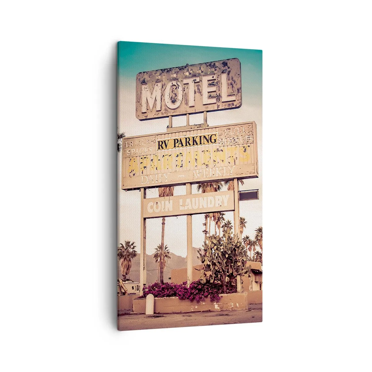 Quadro em tela - O tempo parou aqui - 45x80 cm