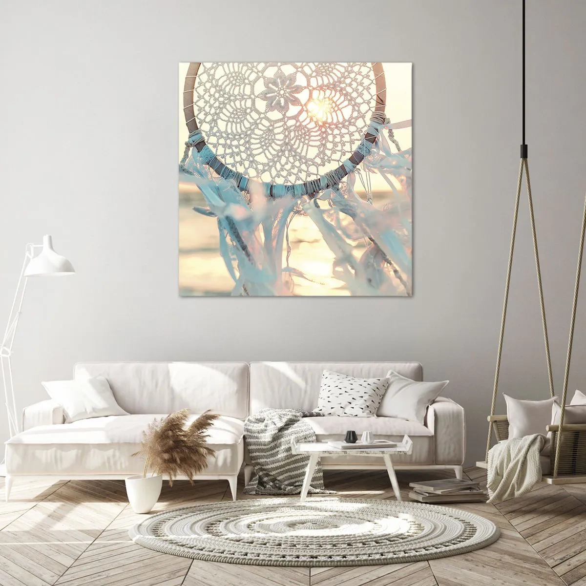Quadro em tela - Totem de renda - 40x40 cm