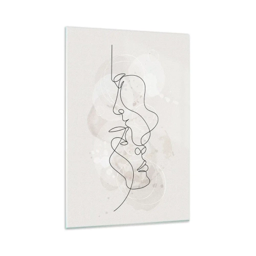 Quadro em vidro - Emaranhados num abraço - 80x120 cm