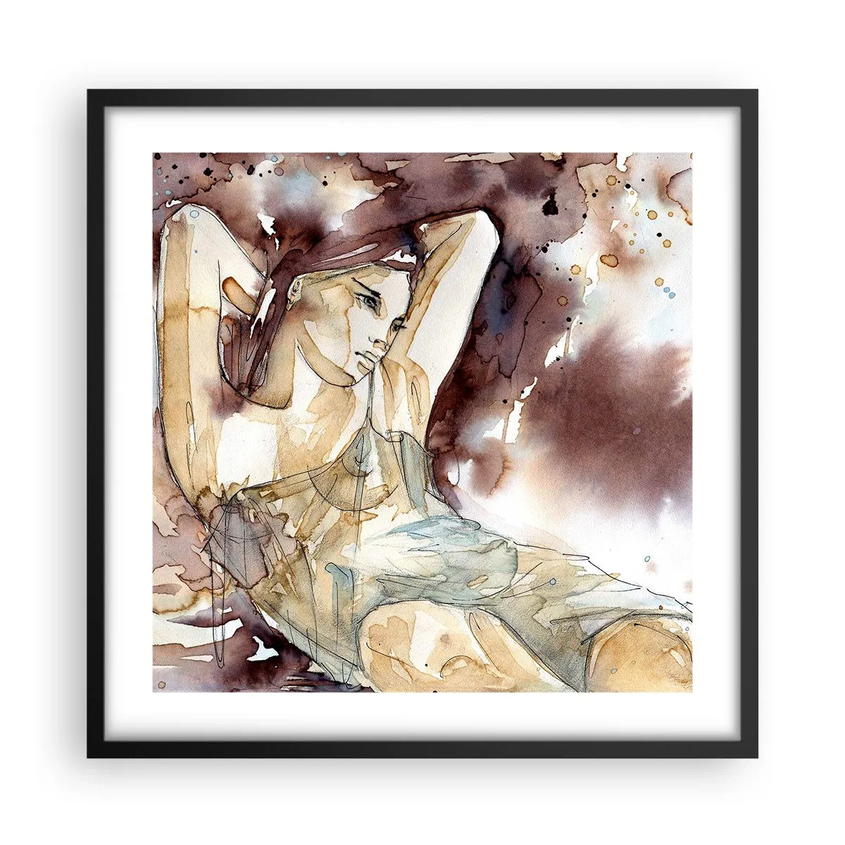 Pôster com moldura preta - Em lilás - 50x50 cm