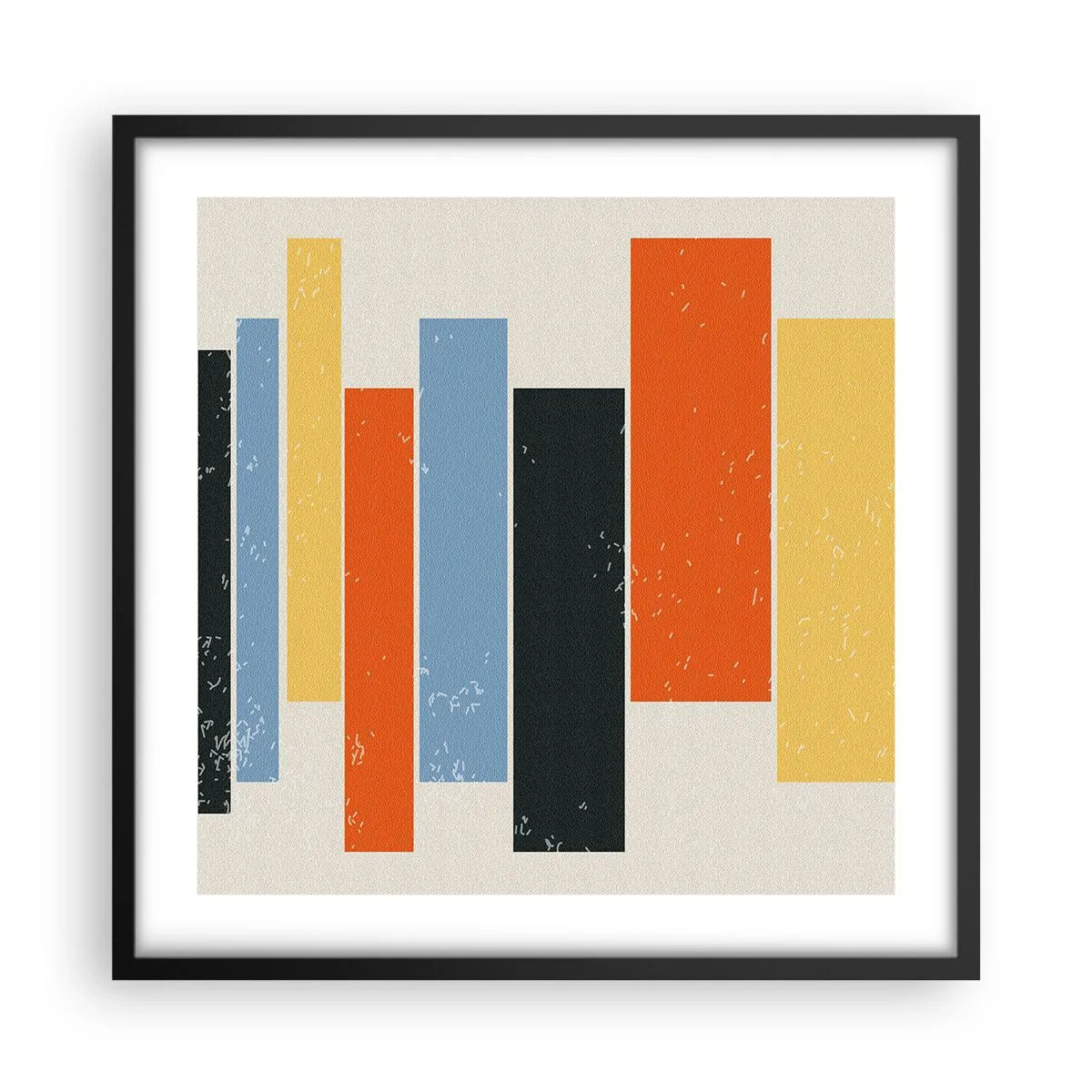 Pôster com moldura preta - Notação musical - 50x50 cm