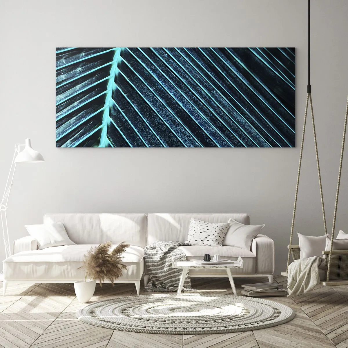 Quadro em vidro - Textura verde - 100x40 cm