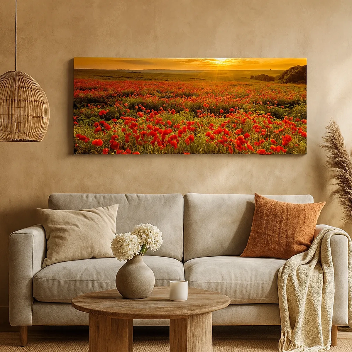 Quadro em tela - Entre o farfalhar da onda de prados, entre o dilúvio das flores - 30x30 cm