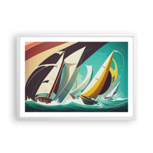 Pôster em moldura branca - Boa sorte com os elementos - 70x50 cm