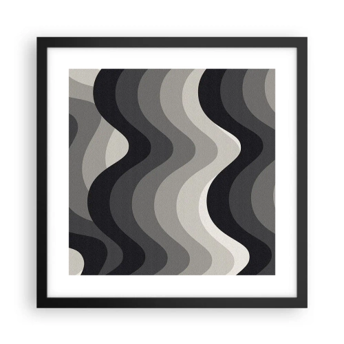 Pôster com moldura preta - Onda após onda - 40x40 cm