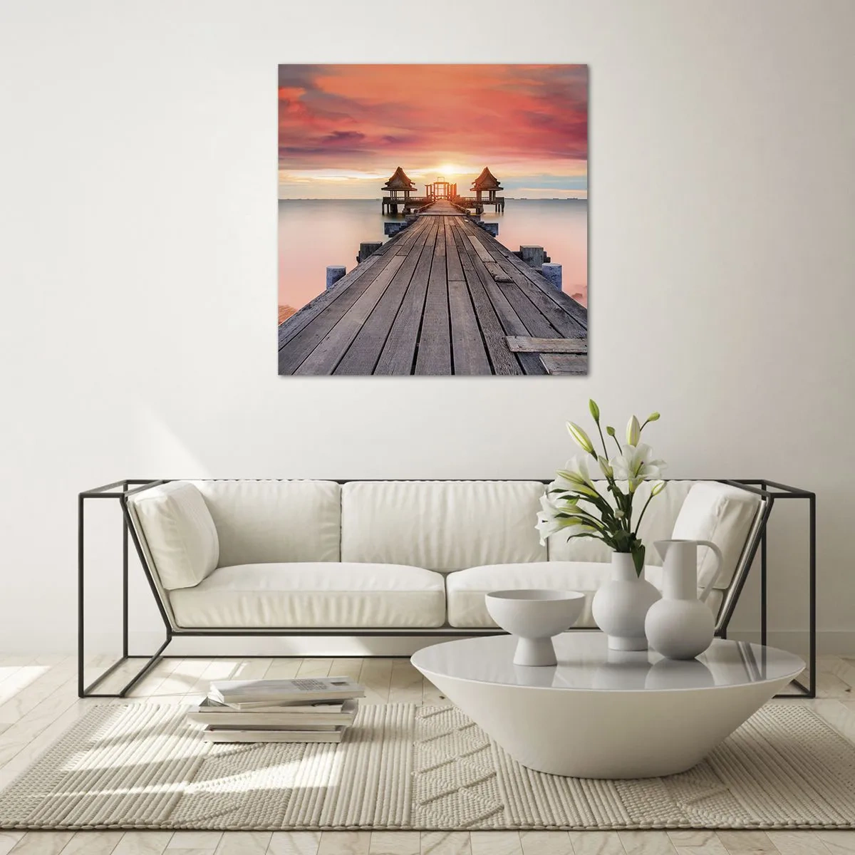 Quadro em vidro - De oeste para leste - 50x50 cm