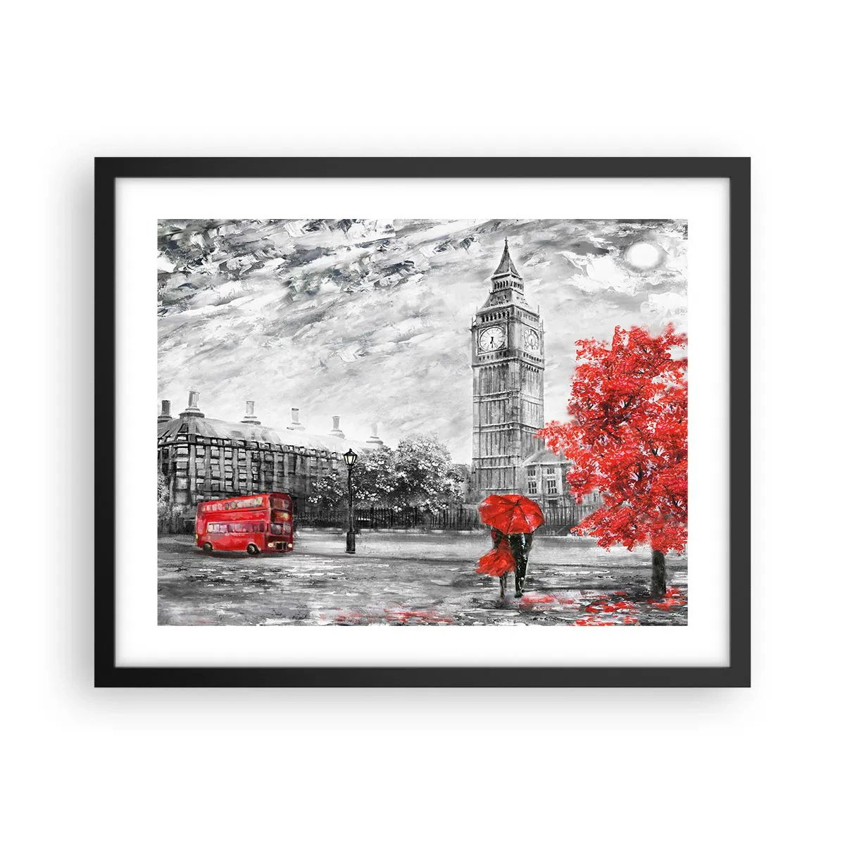 Pôster com moldura preta - Um dia emocionante - 50x40 cm