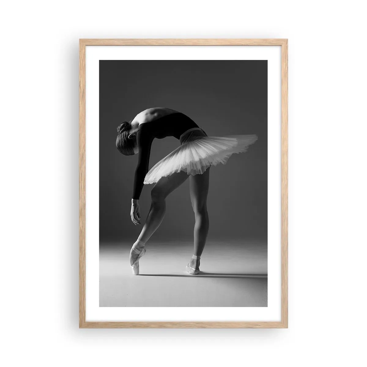 Pôster com moldura de carvalho claro - Bella balerina - 50x70 cm