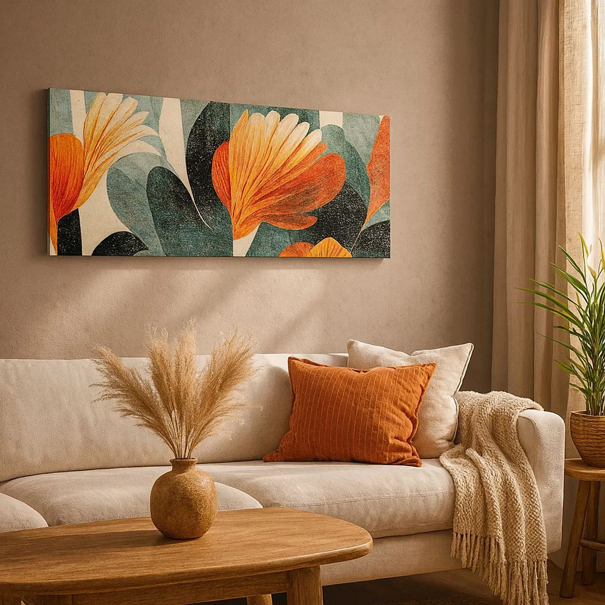 Quadro em tela - O calor dos trópicos e o frescor da vegetação - 100x40 cm