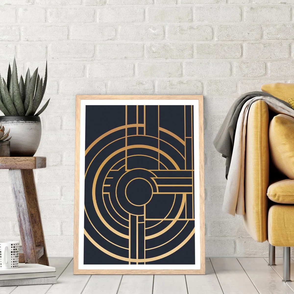 Pôster com moldura de carvalho claro - Rotação das coisas - 61x91 cm