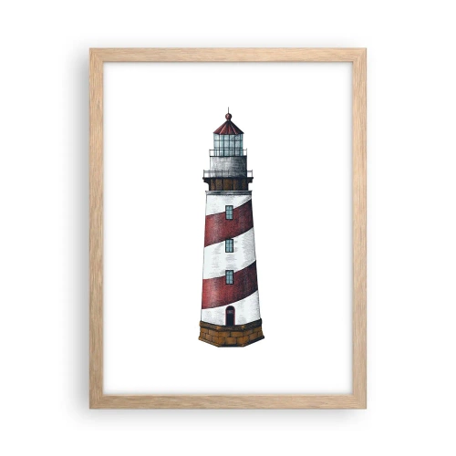 Pôster com moldura de carvalho claro - Sempre em guarda - 30x40 cm