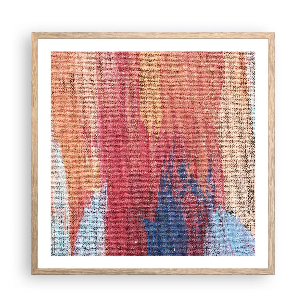 Pôster com moldura de carvalho claro - Flutuar pelo arco-íris - 60x60 cm