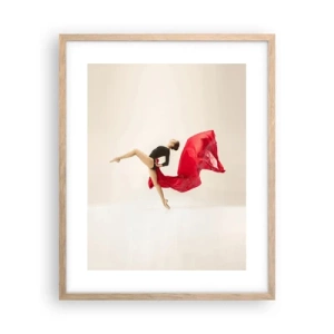 Pôster com moldura de carvalho claro - Vermelho e preto - 40x50 cm