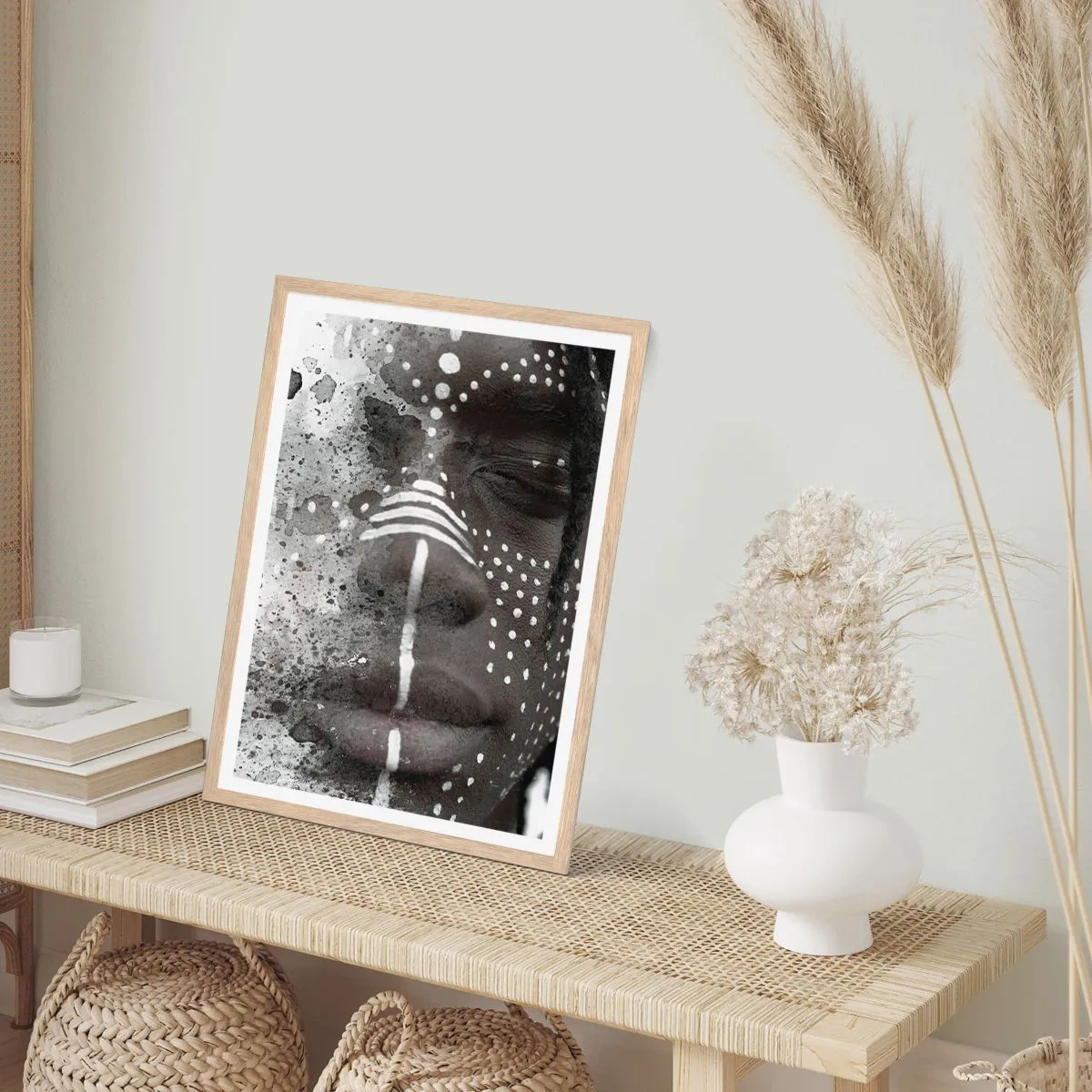 Pôster com moldura de carvalho claro - Descubra o espírito primordial - 30x40 cm