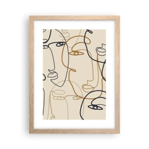 Pôster com moldura de carvalho claro - Retrato multiplicado - 30x40 cm