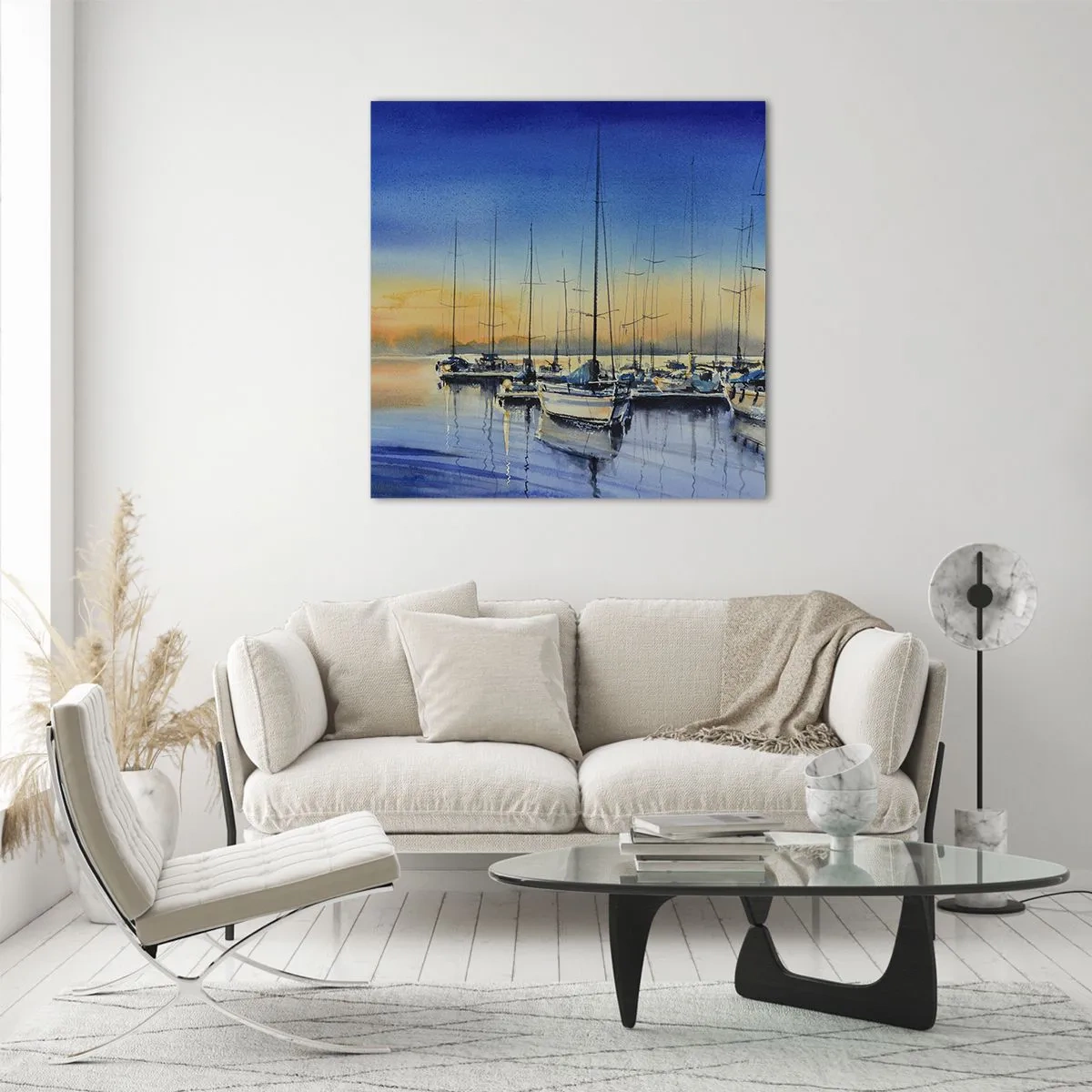 Quadro em vidro - Fim de um bom dia - 40x40 cm