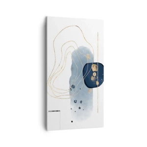 Quadro em tela - Fantasia azul e dourada - 45x80 cm